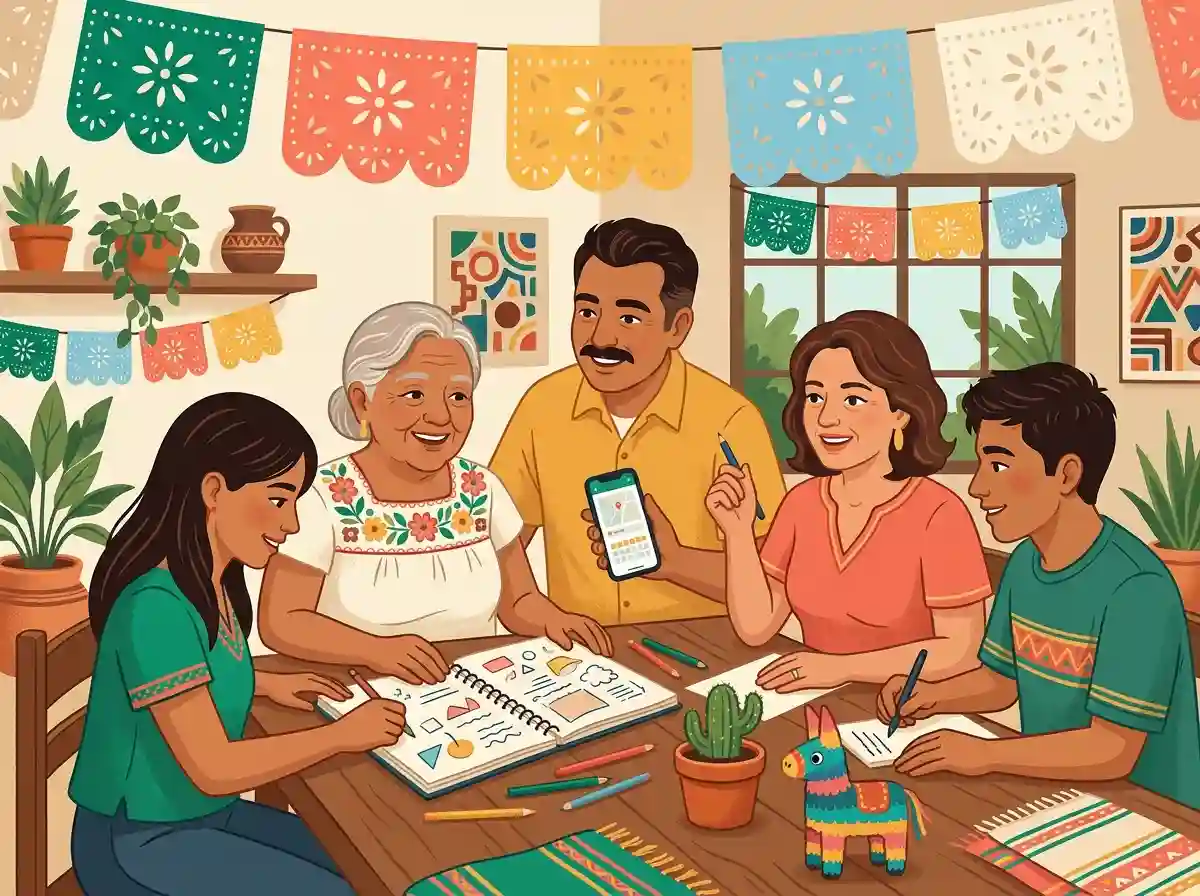Ilustración para el grupo aaamistad latinooos en México