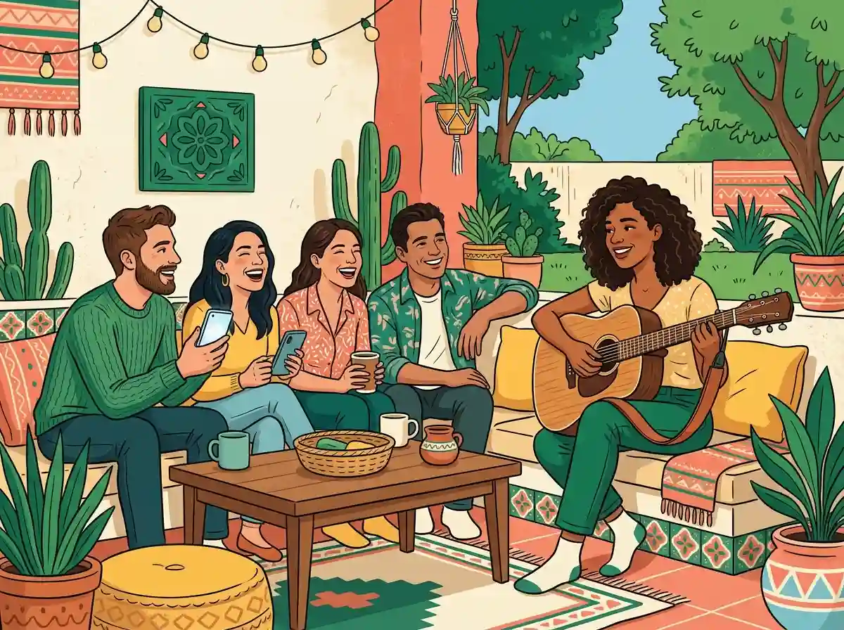 Ilustración para el grupo Amistad, joda y posiblemente amor en México