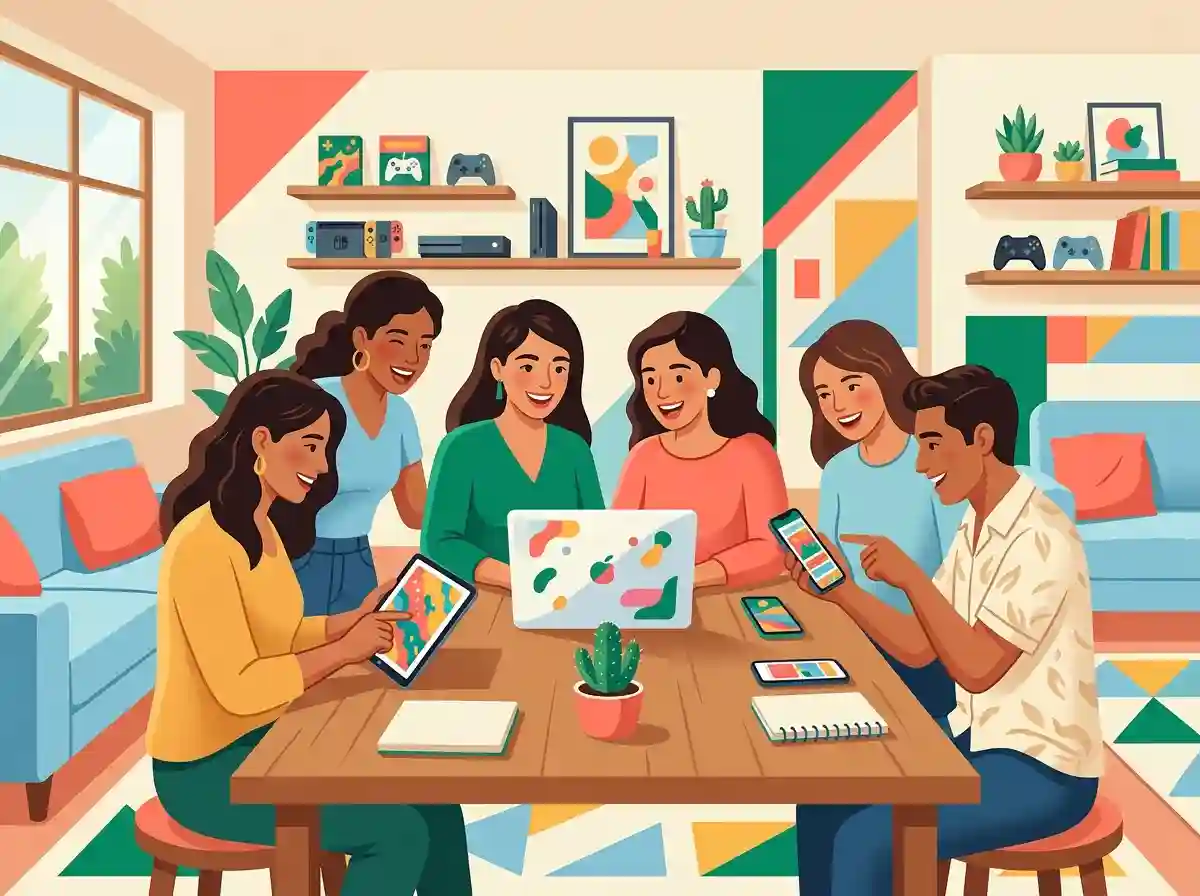Ilustración para el grupo MUSIC MP3 INTERNACIONAL en Tijuana