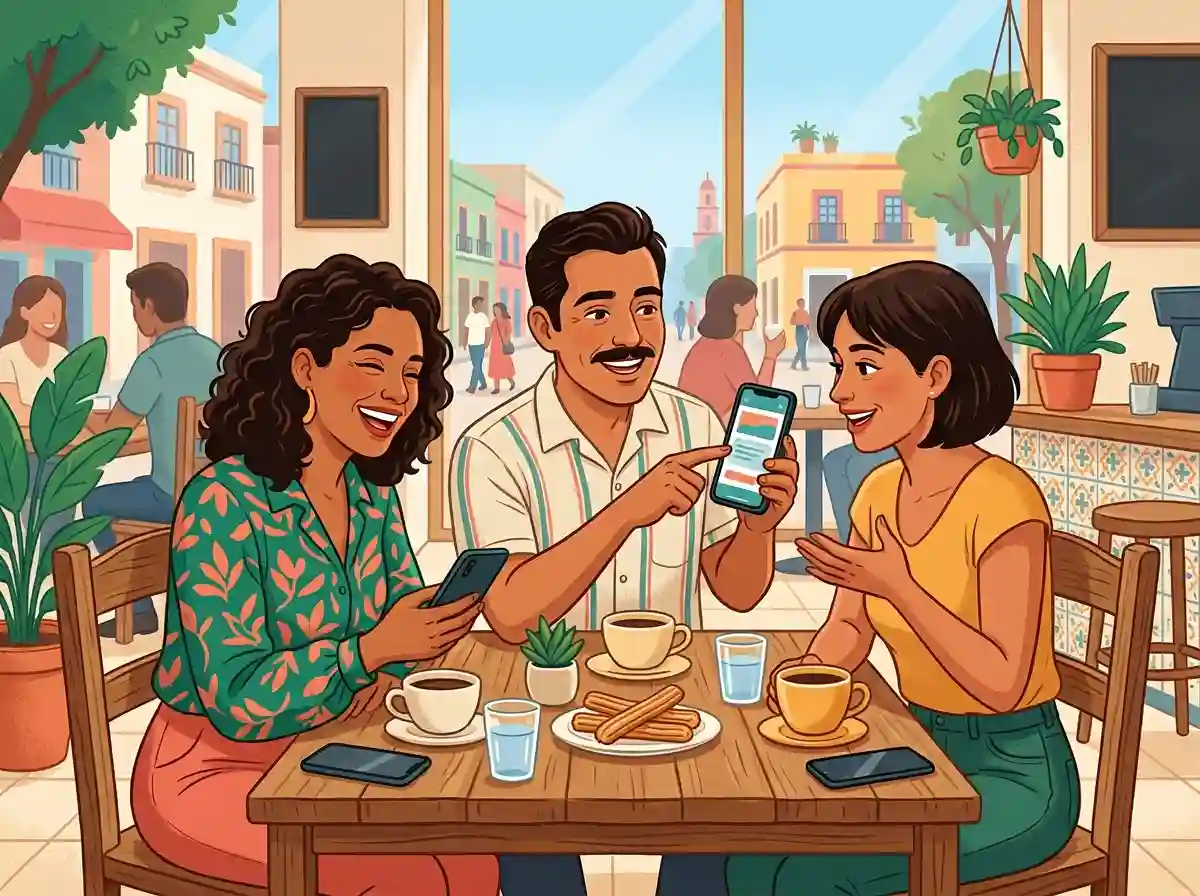 Ilustración para el grupo Amistades y mine en México