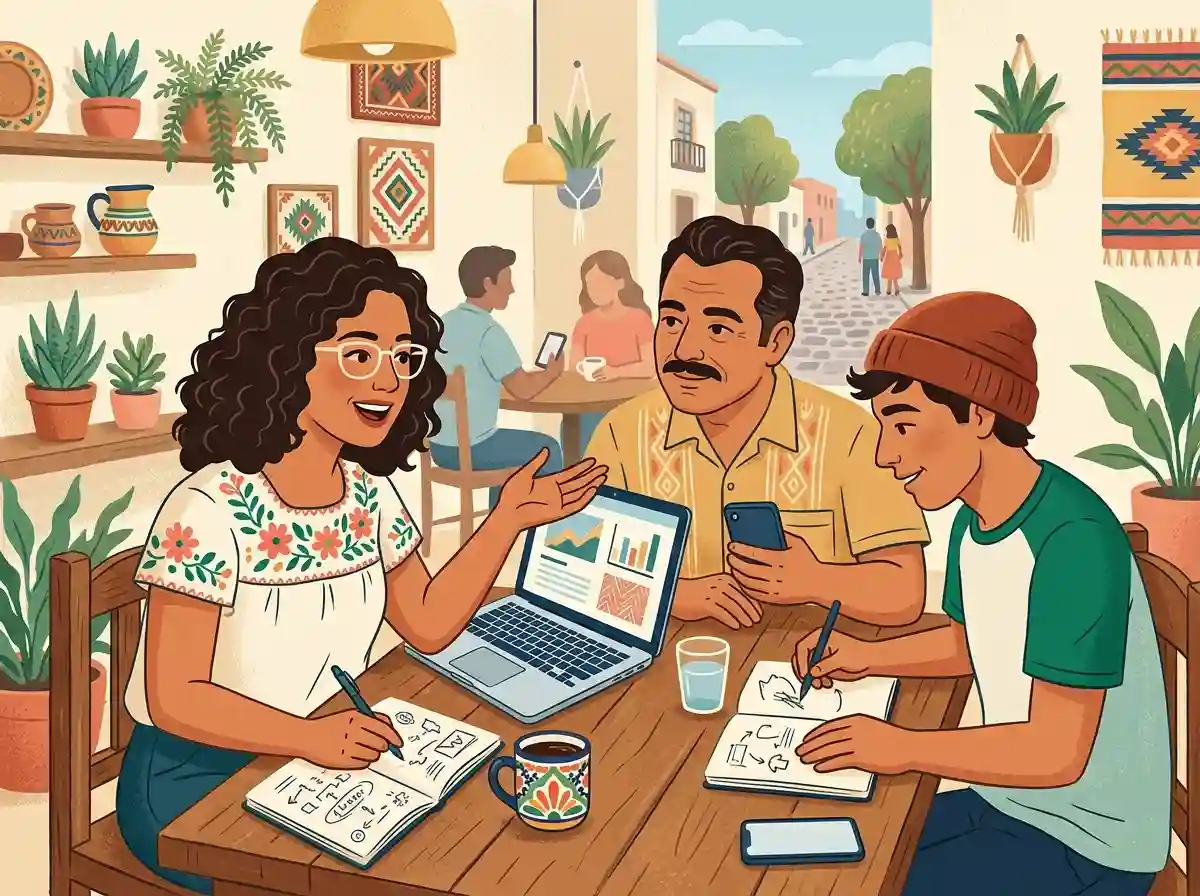 Ilustración para el grupo Amistades y amor 24/7 en México